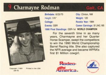 1991 Rodeo America Set B #9 Charmayne Rodman Back